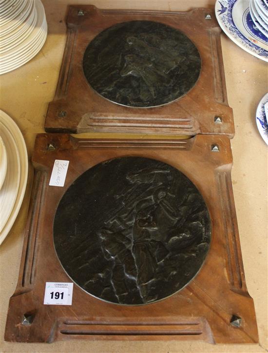 2 Huguenin bronze life saving plaques